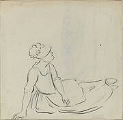 Girl with a Bonnet Reclining [verso]