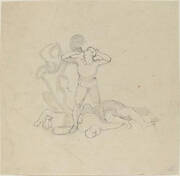 Figure Standing over Corpses, Blowing a Horn