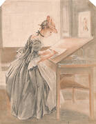 A Lady Copying at a Drawing Table
