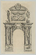 Triumphal arch, from 'Éloges et discours sur la triomphante réception du Roy en sa ville de Paris ...' by Jean-Baptiste de Machault