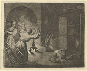 Renard Escapes with a Chicken that he Stole from a Clergyman's Table from Hendrick van Alcmar's Renard The Fox