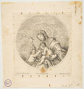 The Virgin and Child with Saint John, a round composition