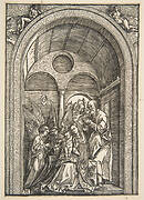 The Holy Family with Two Angels in a Vaulted Hall