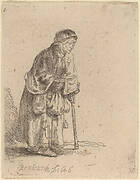 Beggar Woman Leaning on a Stick