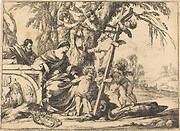 Holy Family with Angels and the Cross, Crushing a Serpent