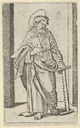 Saint Simon, a saw in his lowered left hand, from the series 'Piccoli Santi' (Small Saints)