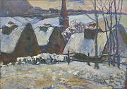 Breton village under the snow