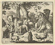 Renard Exonerates Himself of His Crimes Before the Lion from Hendrick van Alcmar's Renard The Fox