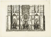 De gevel van de Sint Gudula bekleed met rouwkleden (plaat I), 1622