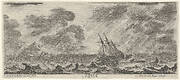 Water, a ship at sea during a storm, from 'The four elements' (Les quatre Eléments)
