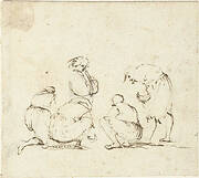 Op straat spelende jongens