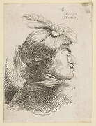 Man wearing a small turban, facing right, from series of  'Small Heads in Oriental Headdress'