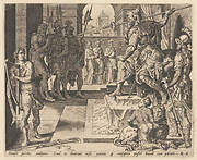 Saul Casting a Javelin at David