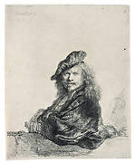 Self Portrait Leaning on a Stone Sill