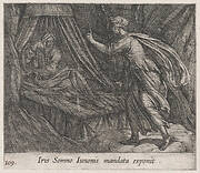 Plate 109: Iris Giving Sleep Juno's Command (Iris Somno Iunonis mandata exponit), from Ovid's 'Metamorphoses'