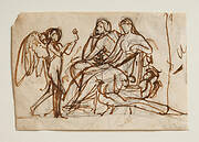 Cupid brings the rose to Jupiter and Juno