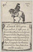 Louis 6.-e dit le gros / Sage, vaillant..., from 'Game of the Kings of France' (Jeu des Rois de France)