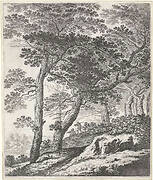 Heuvellandschap met jagers