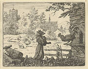 Renard, Disguised as a Monk, Gains the Confidence of the Rooster from Hendrick van Alcmar's Renard The Fox