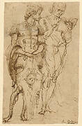 Two Standing Male Figures (recto); A Man Reclining and Other Studies (verso)