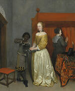 A lady washing her hands