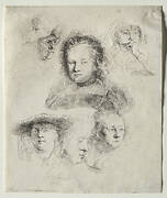 Studies of the Head of Saskia and Others