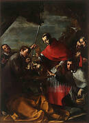 St. Charles Borromeo baptises a baby in the Lazaret