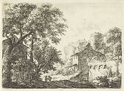 Stadsmuur met een herberg