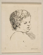 Plate 12: head of a child, from 'The Book for Learning to Draw' (Livre pour apprendre à dessiner)