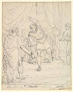 The Sword of Damocles; verso: Sketches of Man's Head and of a Figure with a Raised Arm