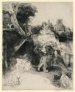 St. Jerome Reading in an Italian Landscape