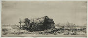 Landscape with a  Cottage and Hay Barn: Oblong