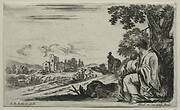 Various Figures and Landscapes:  A Poor Nurse Seated under a Tree