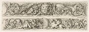 Two Designs for Friezes with Acanthus Scrolls, Each with a Variant, Plate 4 from: 'Decorative friezes and foliage' (Ornamenti di fregi e fogliami)