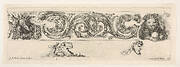 Design for a Frieze with Acanthus Scrolls and Two Small Figural Motifs Below, Plate 15 from: 'Decorative friezes and foliage' (Ornamenti di fregi e fogliami)