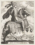 Plate 9: Emperor Vitellus on Horseback, from 'The First Twelve Roman Caesars' after Tempesta