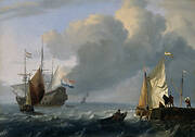 Seascape (Dutch Frigate Towing a Skiff)