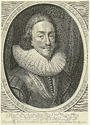 Portret van Karel I, koning van Engeland in ovaal